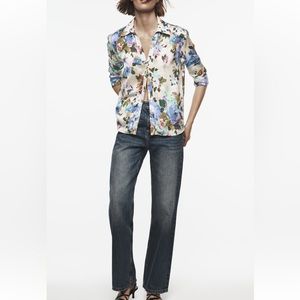Floral print Satin Shirt